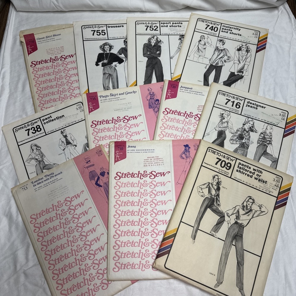 Lot 11 Vintage Stretch & Sew Clothes Patterns 1980s Women's Uncut